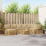  Set vanjskih sofa 9 kom. Bijela i bež Poliester | shoptok.hr