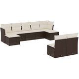  9-dijelni set vrtnih sofa s jastucima poliratan smeđi | shoptok.hr