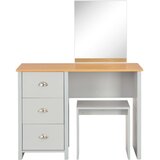  Toaletni stolić s ogledalom i stolcem sivi 104 x 45 x 131 cm | shoptok.hr