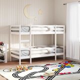  Krevet na kat bijeli 90 x 190 cm od masivne borovine | shoptok.hr