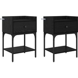  Noćni ormarić s ladicama 2 pcs Crni hrast 40 x 29 x 60 cm | Eponuda.com