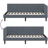  Kutni okvir kreveta Tamno siva 100 cm x 200 cm Baršun | shoptok.hr
