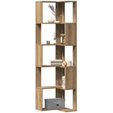  Kutni regal z knjige 5 razine artisian hrast 50x50x179cm drveni | shoptok.hr
