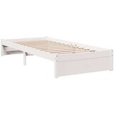  Knjižna postelja brez vzmetnice bela 75x190 cm trdna borovina | Shoptok.si