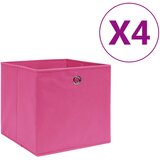  Kutije za pohranu od netkane tkanine 4 kom 28 x 28 x 28 cm roze | shoptok.hr