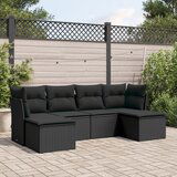 vidaXL 6-dijelni set vrtnih sofa s jastucima crni od poliratana | shoptok.hr