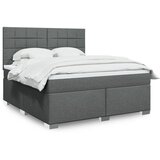 vidaXL Box spring postelja z vzmetnico temno siva 180x200 cm blago Cene