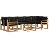 vidaXL Zunanja garnitura za sedenje z blazino 8 pcs Bela in črna, (5000280736) | Shoptok.si