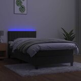  box spring s madracem LED tamnosivi 90x190 cm baršun | shoptok.hr