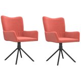 The Living Store Vrtljiv jedilni stol 2 kosa roza žamet - Vrtljiv Jedilni Stol, (21495507) | Shoptok.si