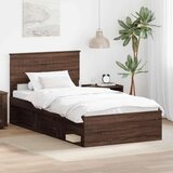  Okvir za krevet s uzglavljem Smeđi hrast 100 x 200 cm | shoptok.hr