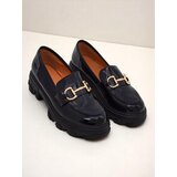 Resti Patent Leather Women's Loafers with Decoration Black Velvet | ePonuda.com