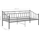  Okvir za krevet na razvlačenje crni metalni 90 x 200 cm | shoptok.hr
