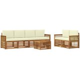  Set vanjskih sofa 7 kom. Prirodna i krem Čvrsto drvo akacije | shoptok.hr