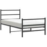 Metalni okvir kreveta s uzglavljem i podnožjem crni 100x190 cm | shoptok.hr