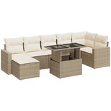 Maison Chic Seti vrtnega pohištva - Vrtna garnitura - Vrtni pohištvo set 8-delna z blazinami bež poli ratan, (21799726) | Shoptok.si