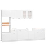  7-dijelni set kuhinjskih ormarića "Lyon" bijeli inženjerski drvo | shoptok.hr