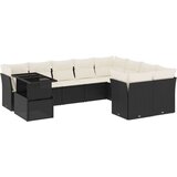 vidaXL 10-dijelni set vrtnih sofa s jastucima crni od poliratana | shoptok.hr
