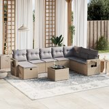 vidaXL 9-dijelni set vrtnih sofa s jastucima bež od poliratana | shoptok.hr