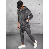 DStreet Men's gray velor tracksuit AX0717 | Shoptok.si