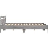 Okvir kreveta s uzglavljem LED siva boja hrasta 200x200 cm | shoptok.hr