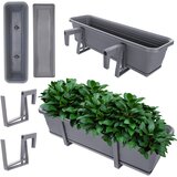 KADAX Balkonski cvetlični lonec, cvetlični lonec 60 cm, ročaji, stojalo, balkonska ograja, (5000346409) | Shoptok.si