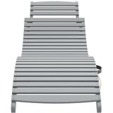 vidaXL Ležaljka za sunčanje siva 184x55x64 cm puno drvo bagrem | shoptok.hr