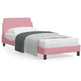  Okvir za krevet s uzglavljem ružičasti 80x200 cm baršunasti