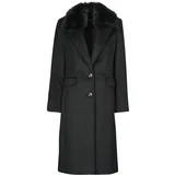 Guess Plašči NANCY FIT COAT FAUX FUR COLLAR Črna