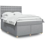 vidaXL Krevet box spring s madracem svjetlosiva 160x200 cm tkanina Cijene