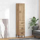 vidaXL Visok predalnik Umetni hrast 34,5 x 34 x 180 cm Konstruiran les | Shoptok.si