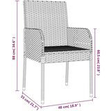  5-dijelni vrtni blagovaonski set crno-sivi od poliratana | shoptok.hr