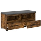  Klupa za hodnik s jastukom Dimljeni hrast 100 x 38 x 46 cm | shoptok.hr