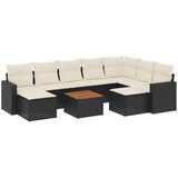  10-dijelni set vrtnih sofa s jastucima crni od poliratana | shoptok.hr