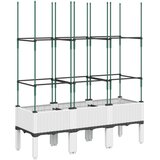  Vrtna sadilica s rešetkom bijela 120 x 40 x 142,5 cm PP | shoptok.hr