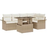  Sjedeća garnitura za vrt 6 kom. Bež [Sintetički]: Poli Ratan 242,5 x 132,5 x 85 cm | shoptok.hr