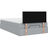 vidaXL Otomanska postelja z vzmetnico siv 120x190 cm blago | Shoptok.si