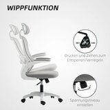  Ergonomska uredska stolica s mrežastim naslonom podesiva visina sklopivi nasloni za ruke 5 kotačića funkcija ljuljanja siva | shoptok.hr