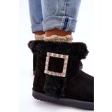 Boto Faux Fur Lined Lace-up Snow Boots Black Dulca | Shoptok.si