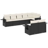  8-dijelni set vrtnih sofa od poliratana s jastucima crni | shoptok.hr