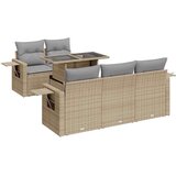 vidaXL 6-dijelni set vrtnih sofa s jastucima bež od poliratana | shoptok.hr
