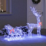  Reindeer vuče saonice Plava 70 x 24 x 128 cm Akril Slike