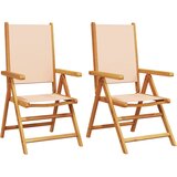 The Living Store Vrtni stoli 2 kosa bež trden akacijev les in blago - Vrtni Stol, (21460702) | Shoptok.si