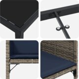  5-dijelna vrtna blagovaonska garnitura s jastučićima siva poli ratan | shoptok.hr