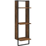 Maison Chic Stenska polica - Viseča Polica 3-nadstropna dimljeni hrast 30x25x100cm inž. les, (21793534) | Shoptok.si