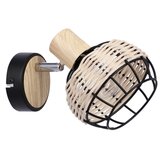 Candellux Lighting Tajga zidna lampa crna+drvena 1x40w e14 abažur crna+drvena | Eponuda.com