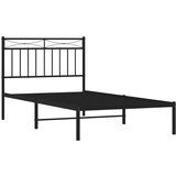 Metalni okvir za krevet s uzglavljem crni 100x190 cm | shoptok.hr