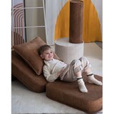 Wigiwama Rjav otroški fotelj iz rebrastega žameta Flip – | Shoptok.si