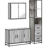 vidaXL 3-dijelni set kupaonskog namještaja siva boja hrasta drveni | shoptok.hr