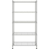 vidaXL 5-nadstropni regal 90x35x180 cm krom 250 kg | Shoptok.si